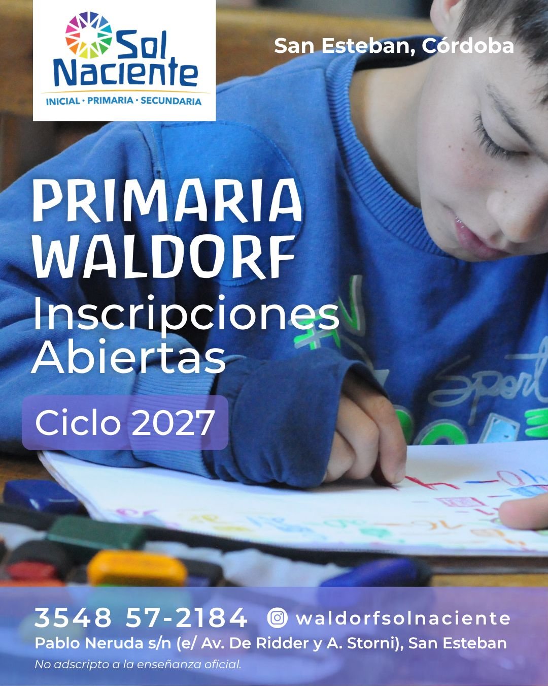 Inscripciones 2027 Primaria Waldorf - escritura