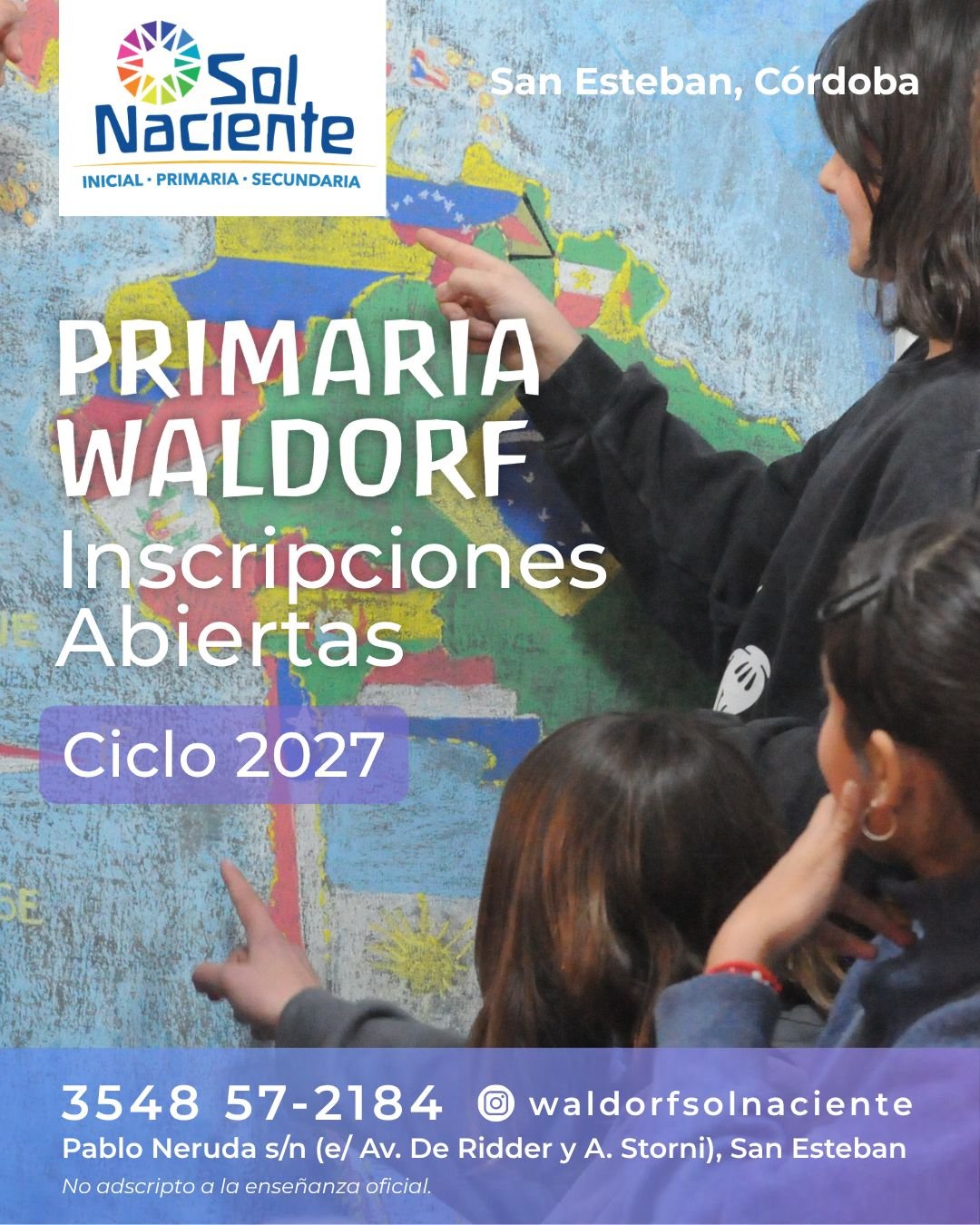 Inscripciones 2027 Primaria Waldorf - mapa de América